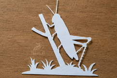 Grasshopper Paper Cutting Design SVG Product Image 1
