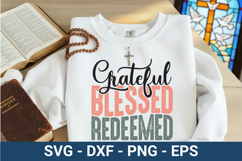 Grateful Blessed Redeemed - Christian SVG Design Product Image 1