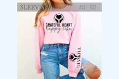 Grateful heart happy life Sleeve SVG Design Product Image 3