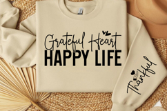 Grateful heart happy life Sleeve SVG Product Image 3