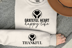 Grateful heart happy life Sleeve SVG Design Product Image 2