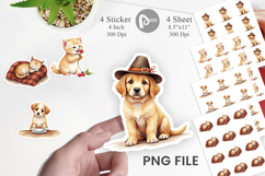 Sticker Watercolor Grateful Pups Kittens Product Image 1