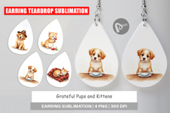 Earring Watercolor Grateful Pups Kittens Product Image 1