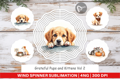 Wind Spinner Watercolor Grateful Pups Kittens Product Image 1