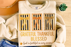 Grateful Thankful Blessed PNG, Autumn, Thanksgiving, Fall Product Image 1