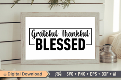 Grateful Thankful Blessed Sign SVG, Farmhouse Christmas Sign Product Image 1