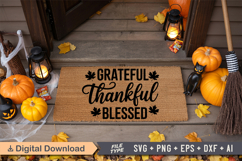 Grateful Thankful Blessed SVG | Fall Doormat SVG | Autumn Product Image 3