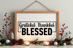 Grateful Thankful Blessed Sign SVG, Farmhouse Christmas Sign Product Image 4