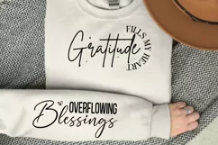Gratitude Fills my Heart Sleeve SVG, Positive Vibes SVG Product Image 3