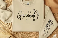 Gratitude Fills my Heart Sleeve SVG, Positive Vibes SVG Product Image 2