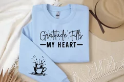 Gratitude Fills my Heart Sleeve SVG, Positivity sleeve SVG Product Image 2