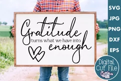 Farmhouse Sign Home Svg | Gratitude Turns What We Have Product Image 1