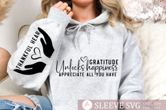 Gratitude unlocks happiness appreciate all you have Sleeve Product Image 3