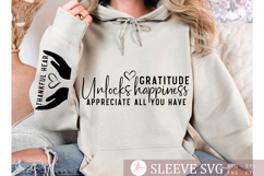 Gratitude unlocks happiness appreciate all you have Sleeve Product Image 1