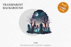 Graveyard Creepy Cemetery Clipart PNG Scrapbooking Halloween Fairy Tale Art Image Watercolor Transparent Print illustration sublimation kids printable digital watercolor horror, Cemetery clipart, sublimation nursery, Creepy Witch House, halloween