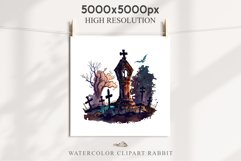 Graveyard Creepy Cemetery Clipart PNG Scrapbooking Halloween Fairy Tale Art Image Watercolor Transparent Print illustration sublimation kids printable digital watercolor horror, Cemetery clipart, sublimation nursery, Creepy Witch House, halloween