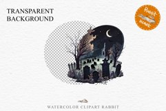 Graveyard Creepy Cemetery Clipart PNG Scrapbooking Halloween Fairy Tale Art Image Watercolor Transparent Print illustration sublimation kids printable digital watercolor horror, Cemetery clipart, sublimation nursery, Creepy Witch House, halloween