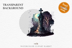 Graveyard Creepy Cemetery Clipart PNG Scrapbooking Halloween Fairy Tale Art Image Watercolor Transparent Print illustration sublimation kids printable digital watercolor horror, Cemetery clipart, sublimation nursery, Creepy Witch House, halloween