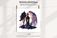 Graveyard Creepy Cemetery Clipart PNG Scrapbooking Halloween Fairy Tale Art Image Watercolor Transparent Print illustration sublimation kids printable digital watercolor horror, Cemetery clipart, sublimation nursery, Creepy Witch House, halloween