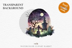 Graveyard Creepy Cemetery Clipart PNG Scrapbooking Halloween Fairy Tale Art Image Watercolor Transparent Print illustration sublimation kids printable digital watercolor horror, Cemetery clipart, sublimation nursery, Creepy Witch House, halloween