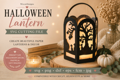 Round Spooky graveyard lantern svg template, Product Image 7