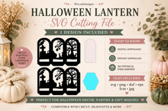 Round Spooky graveyard lantern svg template, Product Image 5