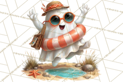 Halloween Clipart PNG, Funny Skeleton and Zombie Workers Product Image 2