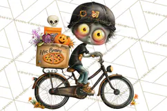 Halloween Clipart PNG, Funny Skeleton and Zombie Workers Product Image 3
