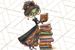 Halloween Clipart PNG, Funny Skeleton and Zombie Workers Product Image 5