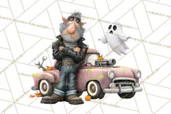 Halloween Clipart PNG, Funny Skeleton and Zombie Workers Product Image 2