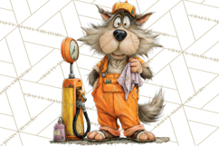 Halloween Clipart PNG, Funny Skeleton and Zombie Workers Product Image 5