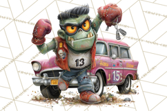 Halloween Clipart PNG, Funny Skeleton and Zombie Workers Product Image 2