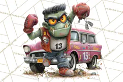 Halloween Clipart PNG, Funny Skeleton and Zombie Workers Product Image 2