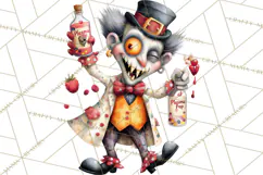 Halloween Clipart PNG, Funny Skeleton and Zombie Workers Product Image 2