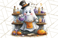 Halloween Clipart PNG, Funny Skeleton and Zombie Workers Product Image 3