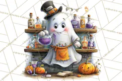 Halloween Clipart PNG, Funny Skeleton and Zombie Workers Product Image 3
