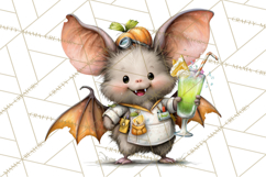 Halloween Clipart PNG, Funny Skeleton and Zombie Workers Product Image 4