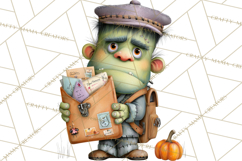 Halloween Clipart PNG, Funny Skeleton and Zombie Workers Product Image 3