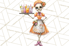 Halloween Clipart PNG, Funny Skeleton and Zombie Workers Product Image 3