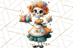 Halloween Clipart PNG, Funny Skeleton and Zombie Workers Product Image 4