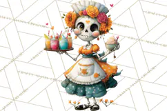 Halloween Clipart PNG, Funny Skeleton and Zombie Workers Product Image 4