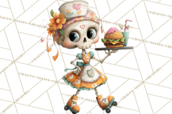Halloween Clipart PNG, Funny Skeleton and Zombie Workers Product Image 4