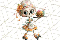 Halloween Clipart PNG, Funny Skeleton and Zombie Workers Product Image 4