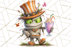 Halloween Clipart PNG, Funny Skeleton and Zombie Workers Product Image 5