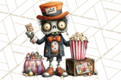 Halloween Clipart PNG, Funny Skeleton and Zombie Workers Product Image 3