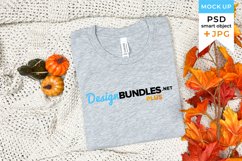 Gray bella canvas mockup Fall | Autumn t-shirt mockup Product Image 1