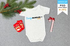 Gray bodysuit mockup Christmas | Christmas SVG mockup Product Image 1