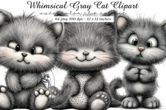 Gray Cat Clipart Product Image 1