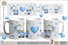 Blue Valentines mug Sublimation| Gnomes mug 11oz 15oz| love Product Image 1