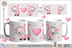 Pink Valentines mug Sublimation| Gnomes mug 11oz 15oz| love Product Image 1